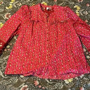 Joie Pink Ruffle Top